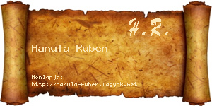 Hanula Ruben névjegykártya